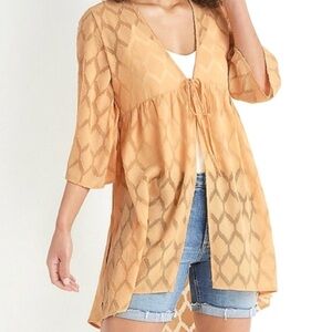 Maurices Gold Patterned Kimono